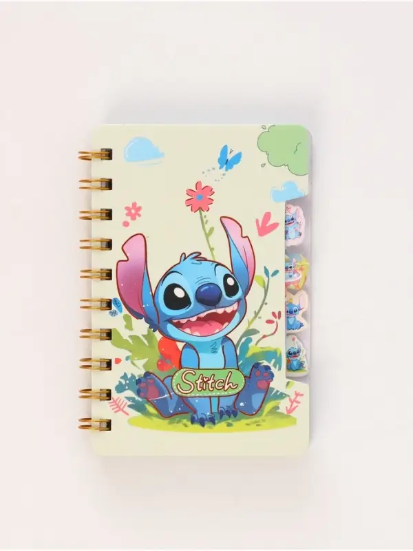 Блокнот с разделителями А6, 65 л ручка с кристаллами и стикеры-наклейки Стич 3 Блокнот с разделителями А6, 65 л ручка с кристаллами и стикеры-наклейки Стич 3