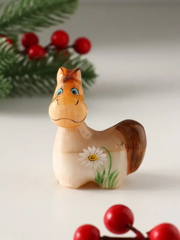 Сувенир Лошадка средняя, 7х5,5 см, селенит