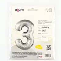 Воздушный шар фольгированный 40" &laquo;Цифра 3&raquo;