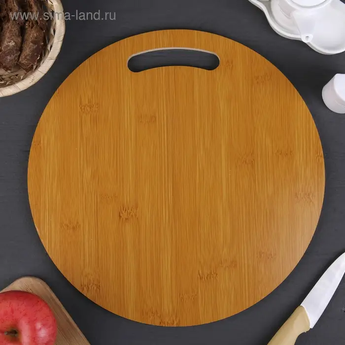 Доска для подачи Доляна &laquo;Цинза&raquo;, d=32 см, толщина 0.8 см, бамбук