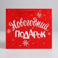 Пакет подарочный новогодний &laquo;Новогодний подарок&raquo;, 30&times;25.5&times;9 см