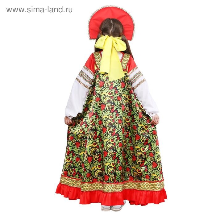 Русский народный костюм «Рябинушка», платье длинное, кокошник, бомбоны на шнурке, р. 30, рост 110-116 см Русский народный костюм «Рябинушка», платье длинное, кокошник, бомбоны на шнурке, р. 30, рост 110-116 см