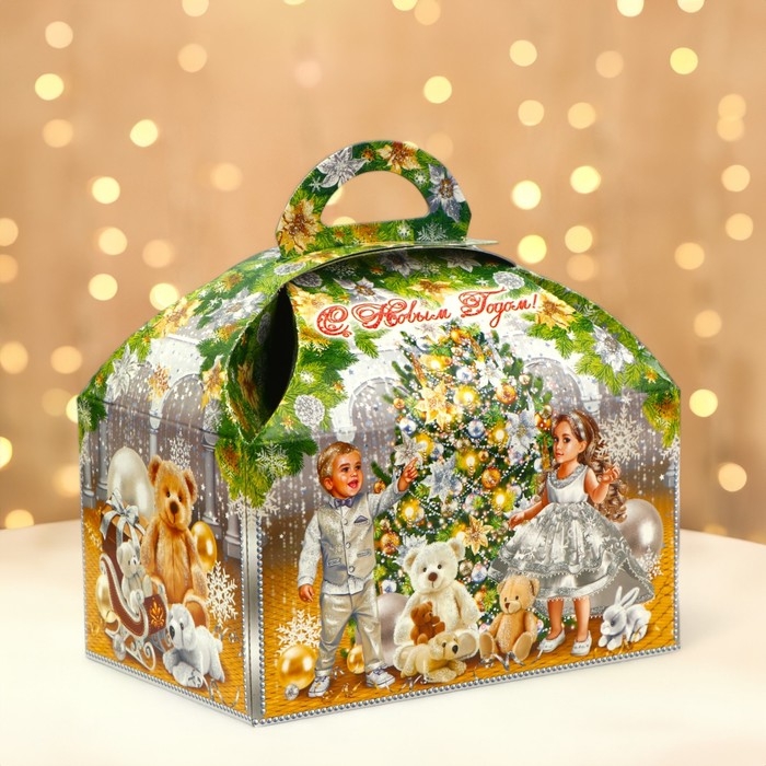 Новый год. Подарочная коробка Новый год. Подарочная коробка "Новогодний шарм" Ларец малый 18,5 x 12,5 x 19см.