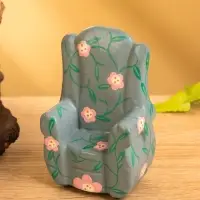 Мебель для кукол &laquo;Кресло с цветами&raquo;, 6&times;5&times;9.5 см, дерево, серая