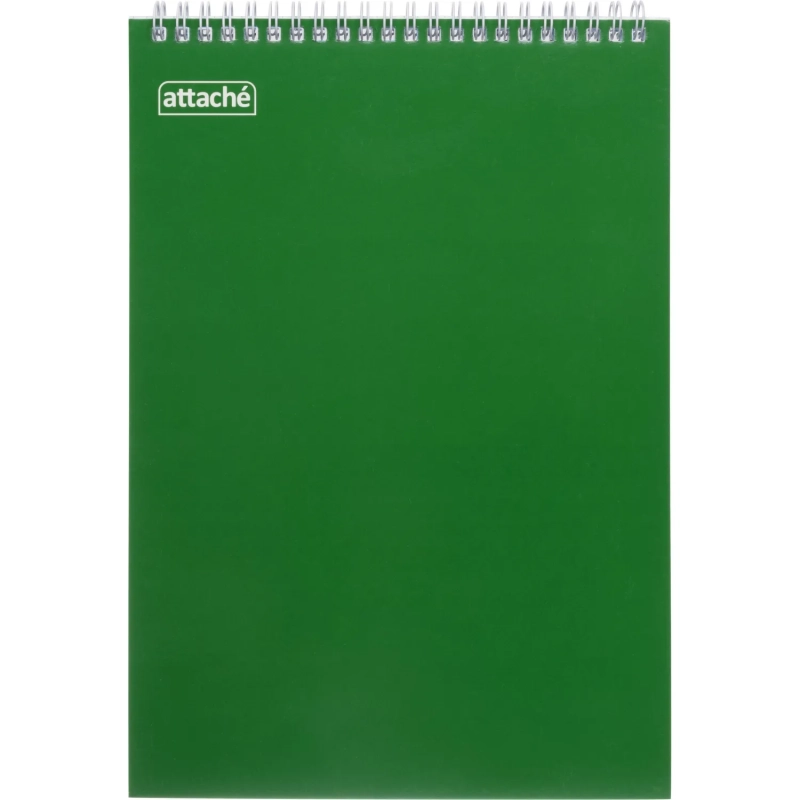 Блокнот на спирали А4 60л. ATTACHE,т.-зеленый, блок 60г, обложка 215г