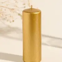 Свеча цилиндр, 4&times;12 см, 20 ч, золото