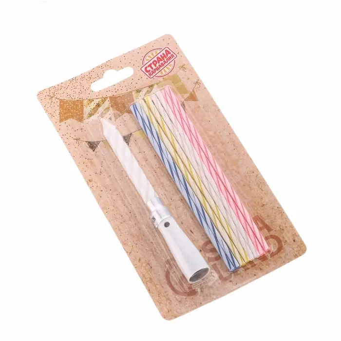 Свечи для торта, коктейльные 8 шт., 1 музыкальная Свечи для торта, коктейльные 8 шт., 1 музыкальная