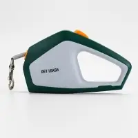 Рулетка - поводок для собак, лента 3 метра, белая, зелёная