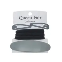 Набор для волос QF &laquo;Авиталь&raquo;, 3 резинки 6 см, заколка - автомат 9 см, 2 заколки 4.5 см, серый