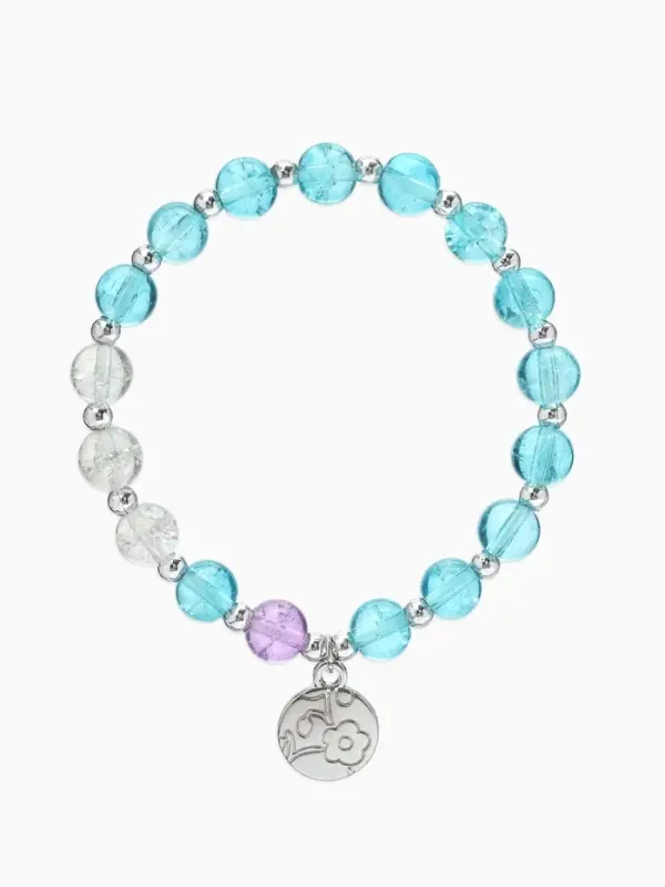 Браслет из бусин &laquo;Радость. Монетка&raquo;, d=7 см, белый, голубой