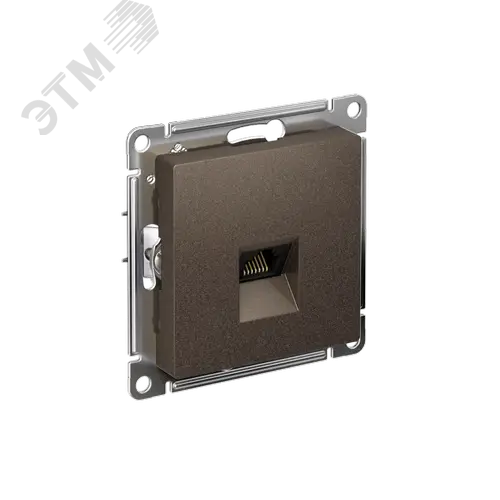 Розетка ATLASDESIGN компьютерная RJ45 механизм мокко