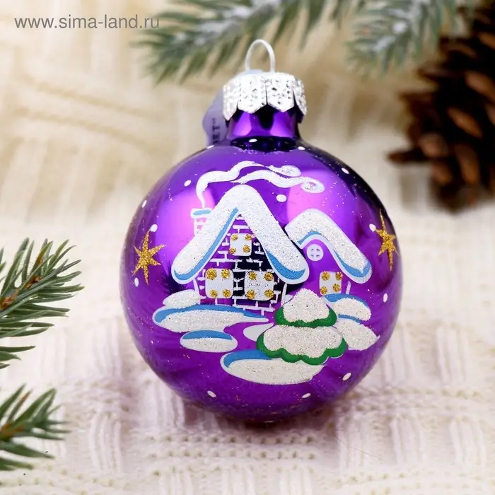 Ёлочный шар &laquo;Рассвет&raquo; новогодний, d=6 см, без упаковки, МИКС