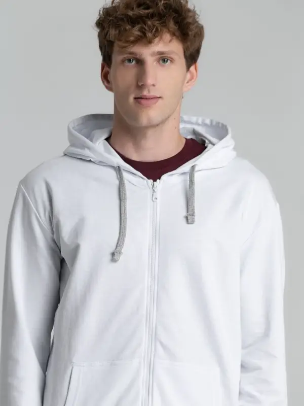 Толстовка на молнии с капюшоном Unit Siverga белая, размер XS Толстовка на молнии с капюшоном Unit Siverga белая, размер XS