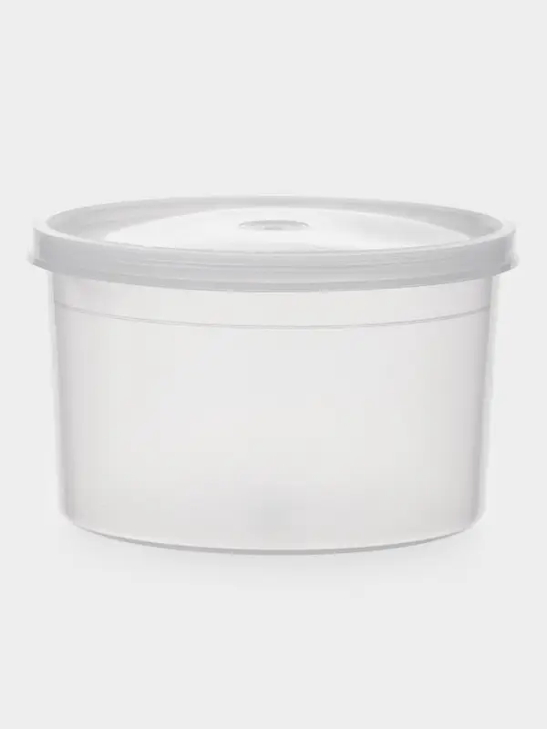 Контейнер пищевой ПластоС, 600 мл, с герметичной крышкой, d=13 см, h=8 см, пластик, прозрачный Контейнер пищевой ПластоС, 600 мл, с герметичной крышкой, d=13 см, h=8 см, пластик, прозрачный