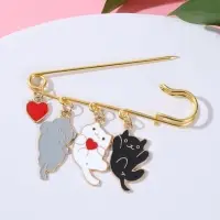 Булавка &laquo;Котята&raquo;, игривые, 7 см, цветная в золоте