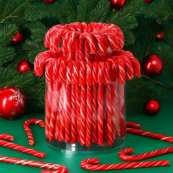 Набор Карамель леденцовая новогодняя Набор Карамель леденцовая новогодняя "Трость" со вкусом клубники, 65 шт х 28 г