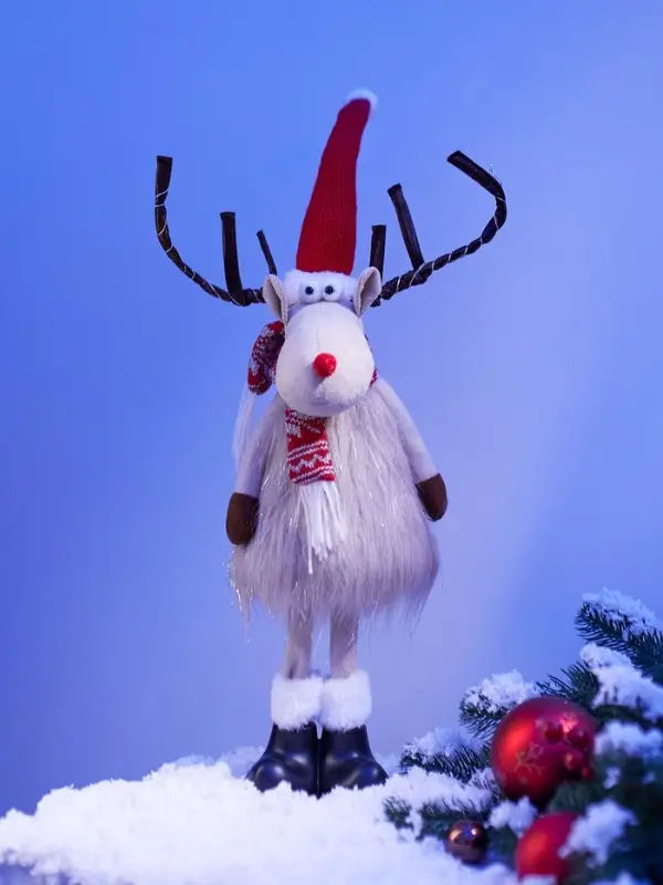 Фигура текстиль «Новогодний лосик» 58 см, 10 LED, от батареек CR2032×1, свечение тёплое белое Фигура текстиль «Новогодний лосик» 58 см, 10 LED, от батареек CR2032×1, свечение тёплое белое