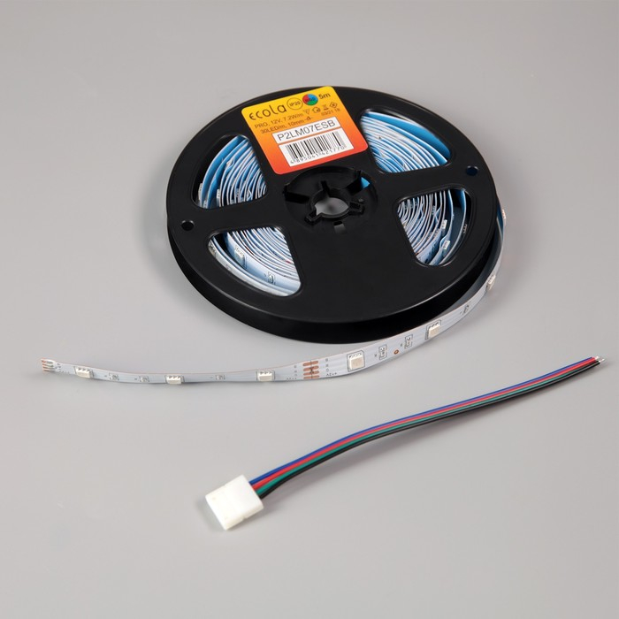Светодиодная лента Ecola PRO 5 м, IP20, SMD5050, 30 LED/м, 7.2 Вт/м, 12 В, RGB Светодиодная лента Ecola PRO 5 м, IP20, SMD5050, 30 LED/м, 7.2 Вт/м, 12 В, RGB