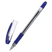 Ручка шариковая синияя 0,7мм, с резиновым держателем Пилот