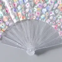 Веер складной пластик &laquo;Цветочная россыпь&raquo;, блеск, 23 см