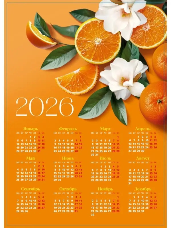 Календарь 2026 «Цитрус», А3 Календарь 2026 «Цитрус», А3