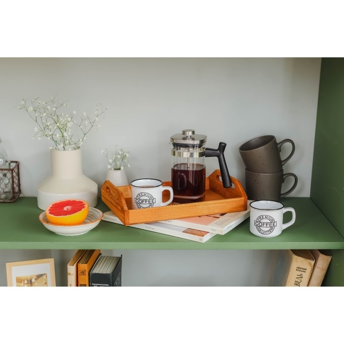 Кружка Доляна «Кофе», 165 мл, керамика, цвет белый