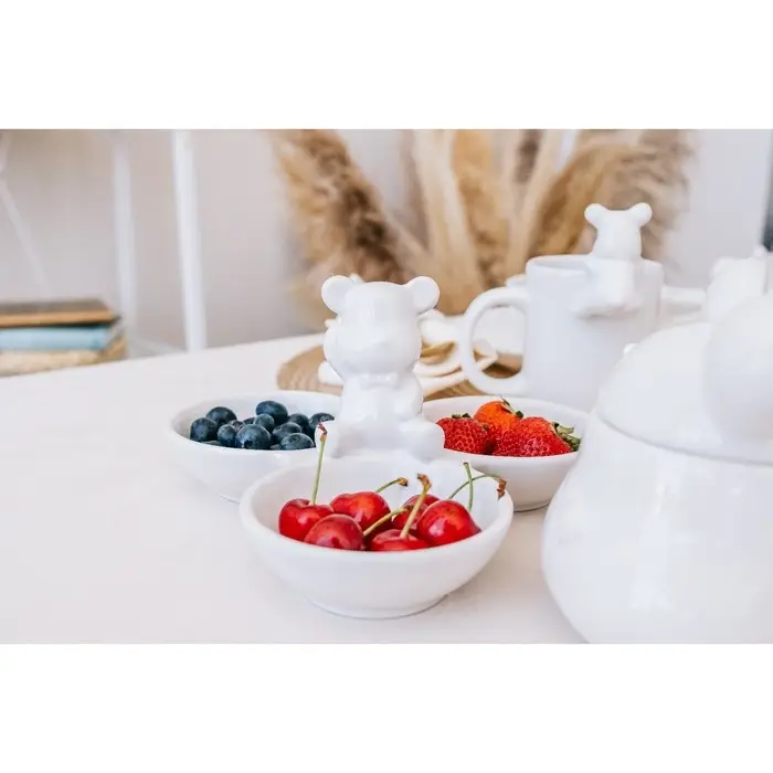 Менажница Доляна &laquo;Мишка Отто&raquo;, 20.5&times;10 см, 3 ячейки, доломит, белая