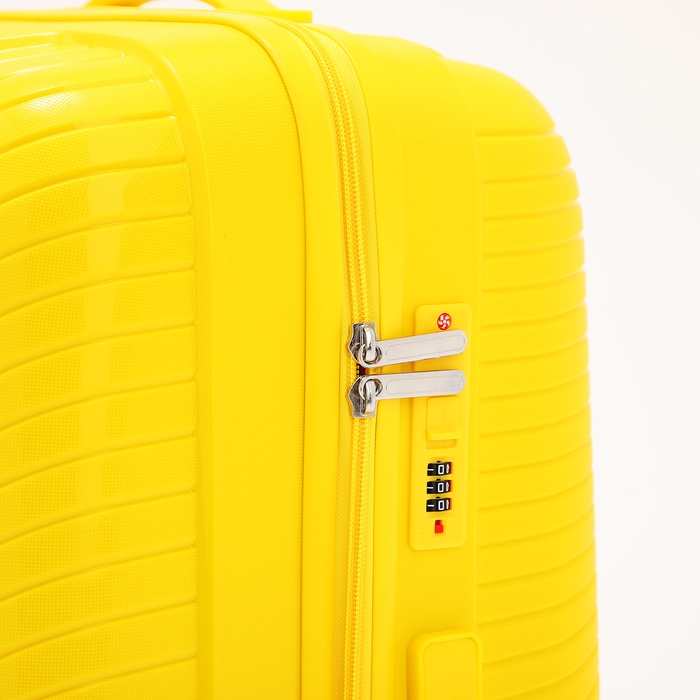 Чемодан большой 100 л (L), отдел на молнии, кодовый замок, 4 колеса, цвет жёлтый Чемодан большой 100 л (L), отдел на молнии, кодовый замок, 4 колеса, цвет жёлтый