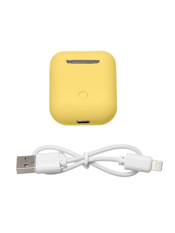 Наушники беспроводные Luazon i12, TWS, вкладыши, Bluetooth 5.0, 35/300 мАч, жёлтые матовые