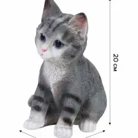 Садовая фигура из полистоуна &laquo;Полосатый Котёнок&raquo;, 20&times;14&times;12 см