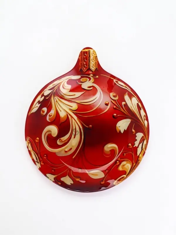 Тарелка в форме ёлочного шара &laquo;Красная&raquo;, 18,6x22,2 см