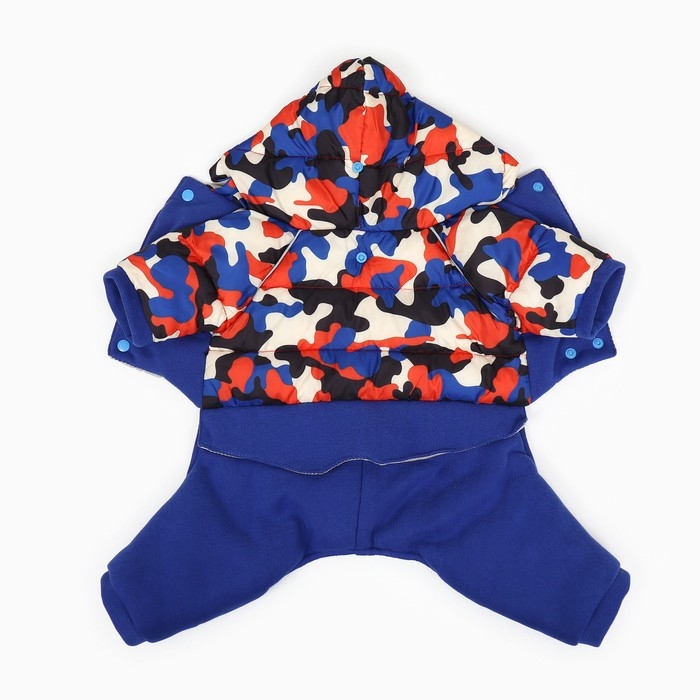 Комбинезон Комбинезон "Go-Иди" с утяжкой, размер 8 (ДС 19 см, ОГ 30, ОШ 22 см), синий/камуфляж