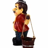 Садовая фигура из полистоуна &laquo;Дедушка с ведрами&raquo;, 20&times;7&times;19 см, Greengo