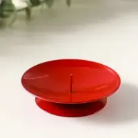 Подсвечник "Лотос" металл 7,5 см, красный