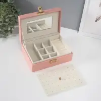 Шкатулка для украшений &laquo;Стёганная. Полоски&raquo;, с зеркалом, искусственная кожа, с замком, розовая, 14&times;20&times;8 см