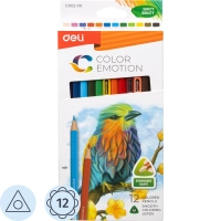 Карандаши цветные Deli Color Emotion EC00200 3-гран. липа 12цв/наб