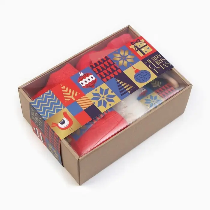 Набор новогодний подарочный Набор новогодний подарочный "Этель" Sweater: полотенце 30х60 см и аксессуары (4 предмета.)