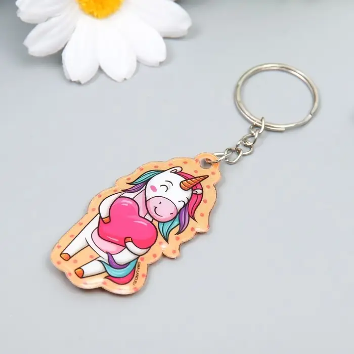 Брелок для ключей на кольце «Единорожка с сердцем», ПВХ мягкий, 5.9×3 см Брелок для ключей на кольце «Единорожка с сердцем», ПВХ мягкий, 5.9×3 см