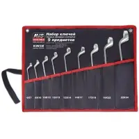Набор ключей гаечных накидных изогнутых в сумке (6-24 мм) (9 предметов) AVS K2N9M