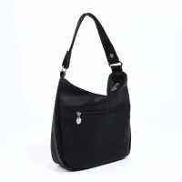 Сумка - мешок женская на молнии, 24&times;9&times;24 см, чёрная