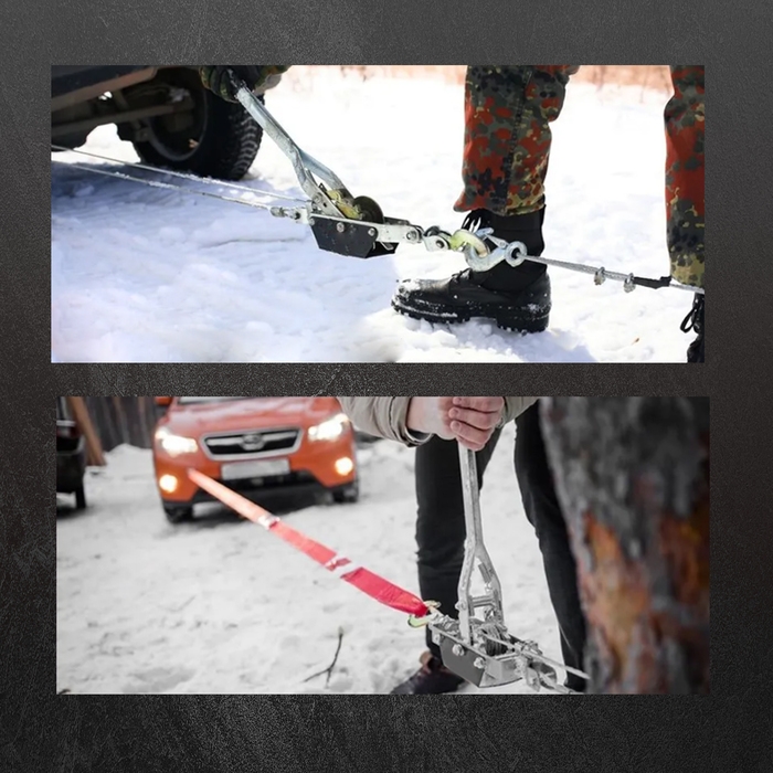 Лебедка рычажная ТУНДРА, двойное храповое колесо, тяга 4 т (подъем 1.6 т), трос 3 метра Лебедка рычажная ТУНДРА, двойное храповое колесо, тяга 4 т (подъем 1.6 т), трос 3 метра