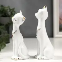 Набор фигурок 2 шт. &laquo;Кошечки белые с цепочкой&raquo;