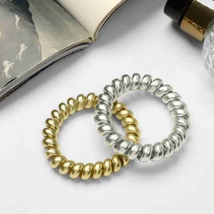 Резинка для волос "Пружинка" матовый перелив, d-5,5 см, микс