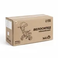 Велосипед детский трёхколёсный Micio City 2025, трансформер, с родительской ручкой, диаметр колёс 8" и 10", чёрно-малиновый