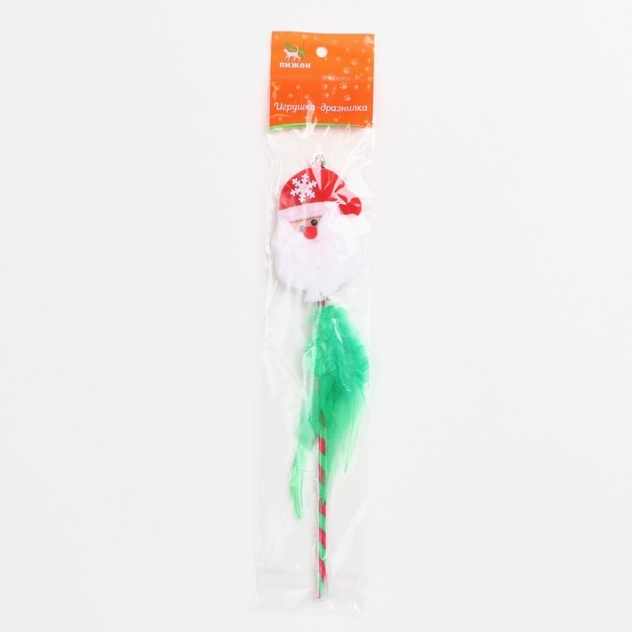Дразнилка для кошек с бубенчиком  Дразнилка для кошек с бубенчиком "Дед мороз", 30 см