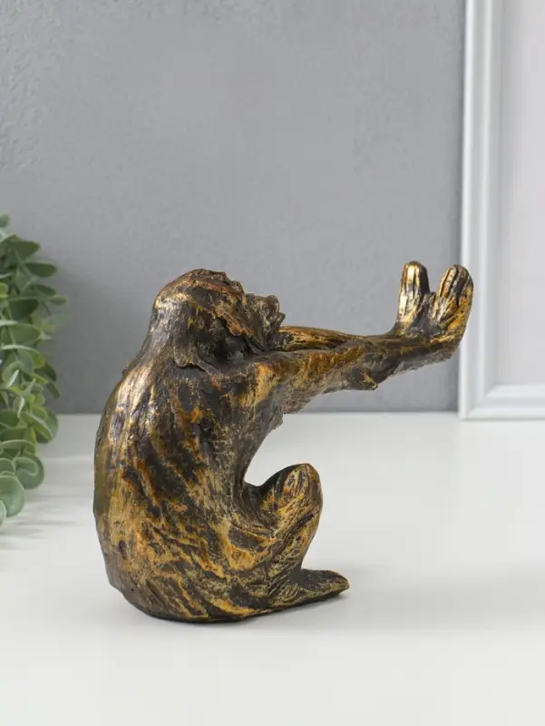 Держатель для книг полистоун "Шимпанзе с вытянутыми лапами" 22,5х9,5х16 см