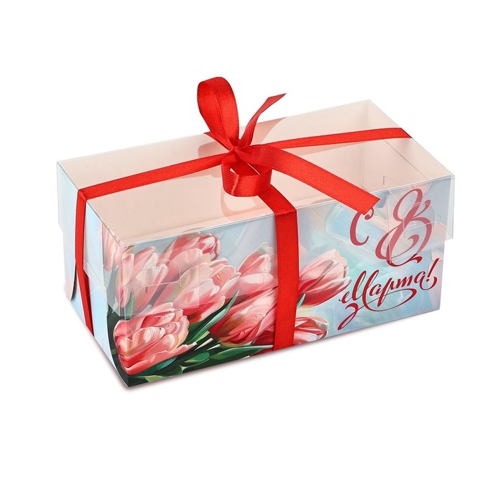 Коробка для капкейка «8 марта», 16 х 8 х 7.5 см Коробка для капкейка «8 марта», 16 х 8 х 7.5 см