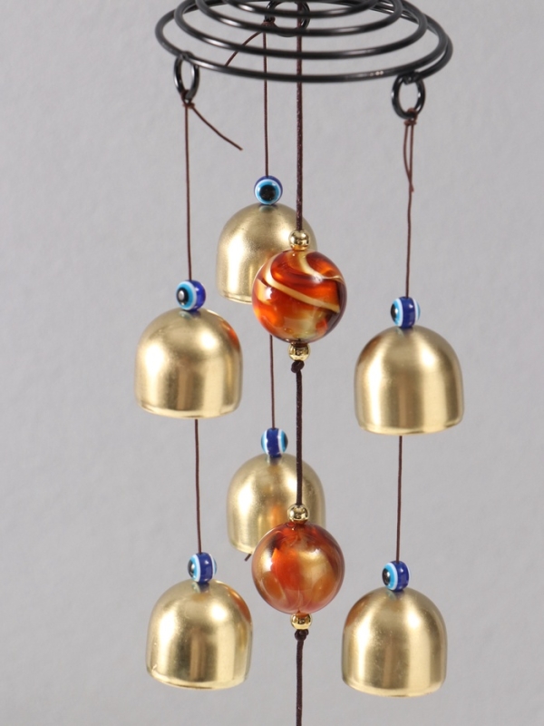 Музыка ветра металл от сглаза "Ом" 6 колокольчиков h=56см