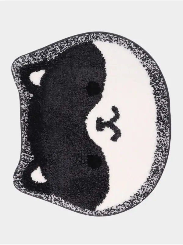 Коврик Доляна Kitty, 55&times;64 см, ворс 1 см, микрофибра, серо - белый