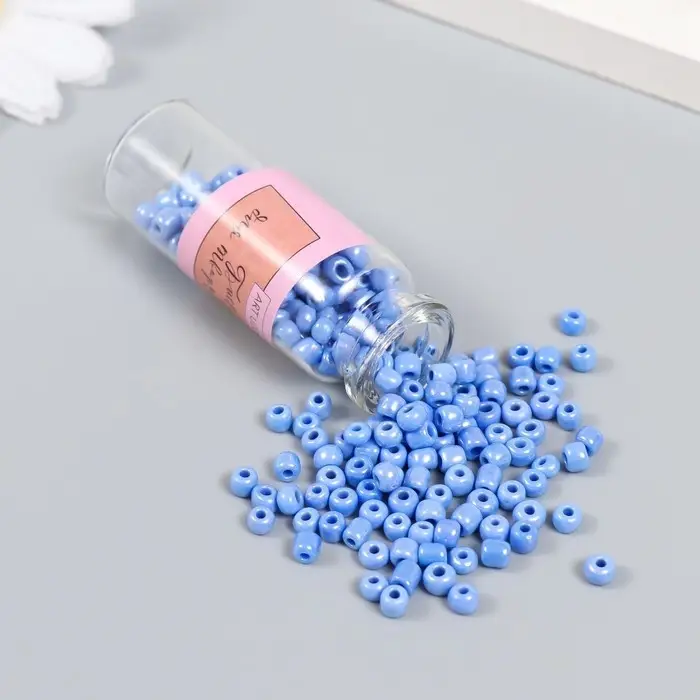 Бисер 6/0 в бутылочке  Бисер 6/0 в бутылочке "Кобальтовый" 20 гр керамический блеск 6х2х2 см